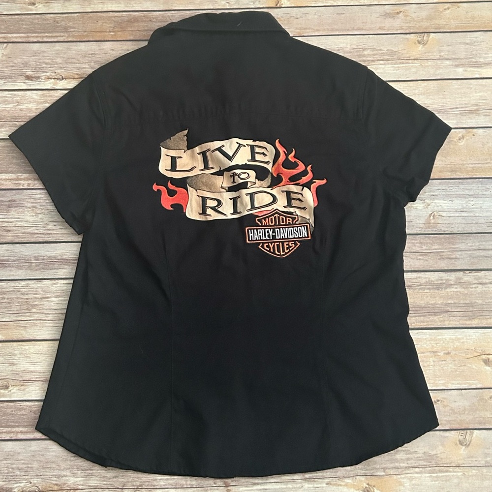 Harley-Davidson Black Button Up Shirt - Picture 3 of 3